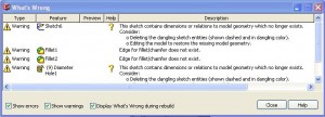 Solidworks rebuilding errors