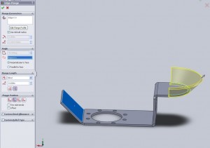 Solidworks Edge Flange in Relation to face
