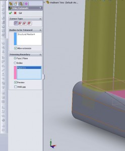 Weldment trim with face