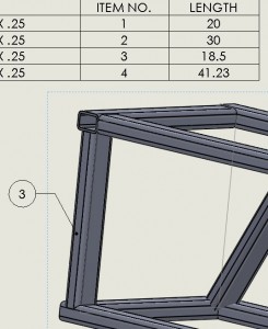 Weldment Trim Coped Length